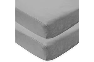 American Baby Company 2 Pack Heavenly Soft Chenille Fitted Crib Sheet 28" x 52", Warm and Cozy Neutral Chenille Sheet, Gray, for Boys and Girls, Fits Crib and Toddler Bed mattresses