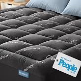 Niagara Sleep Solution King Ultra Soft Mattress Topper &mdash; Back Pain Relief | Rayon Derived from Bamboo, 20" Deep Pocket, Breathable Pillow Top Mattress Pad, Perfect for Hot Sleepers, Dark Gray