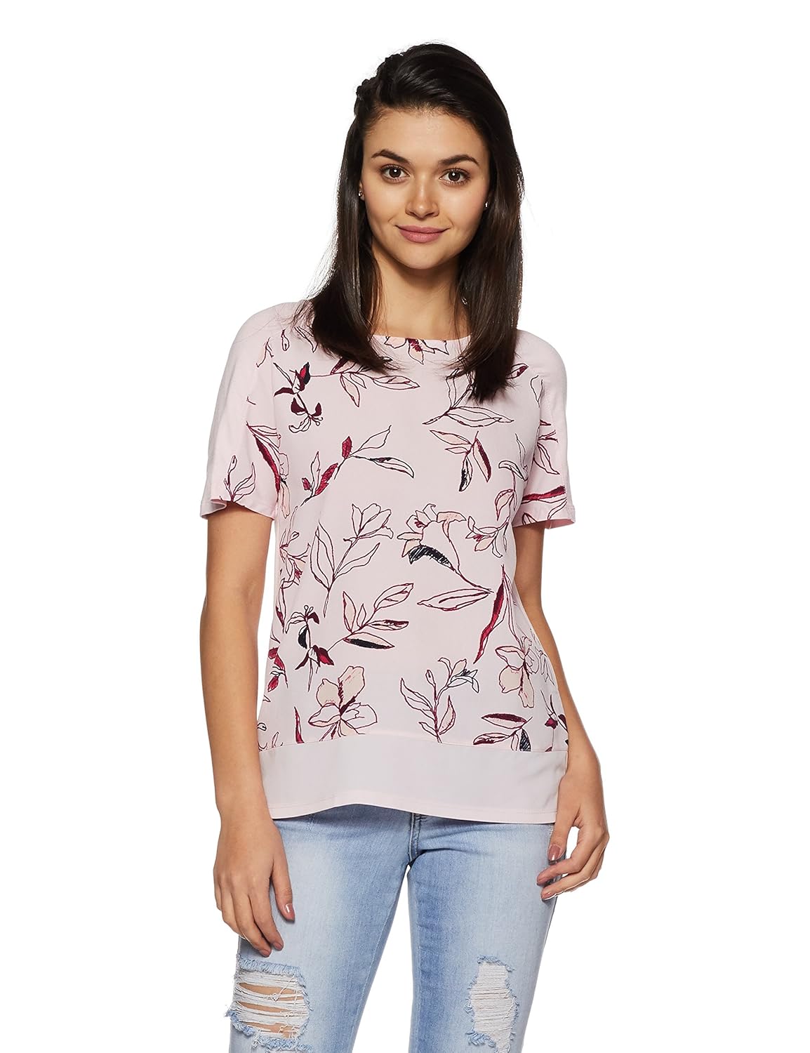 marks & spencer women's floral regular fit t-shirt