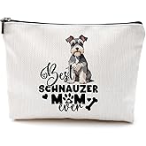 DILSJ Funny Schnauzer Makeup Bag, Schnauzer Gifts Cosmetic Bags For Women, Dog Mom Lovers Owner Gifts, Pet Lover Gift Zipper Makeup Pouch Travel Organizer Toiletry Bag