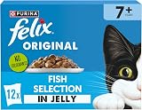 FELIX Original Senior 7+ Fish Selection in Jelly Wet Cat Food 12x85g Pack of 4