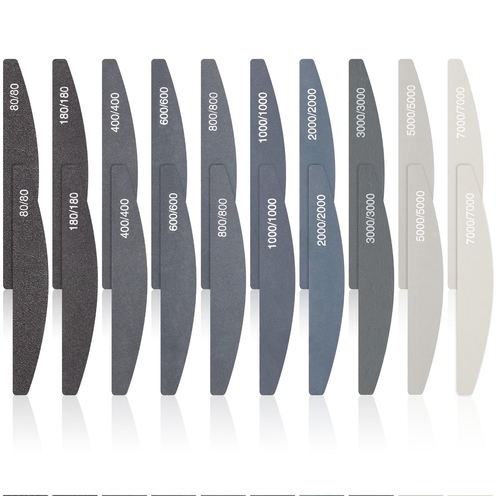 Honoson 20 Pcs Sanding Sticks for Plastic Models Polishing Sticks Assorted Metal and Wood Sanding Tools Accessory for Model Craft Amateur Beginner(Low Grits Rating,Moon Style)