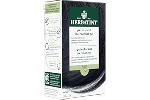Herbatint Permanent Hair Colour Gel 1N Black – Natural, Ammonia-Free, Resorcinol-Free, Parabens-Free Hair Dye - Long-Lasting 