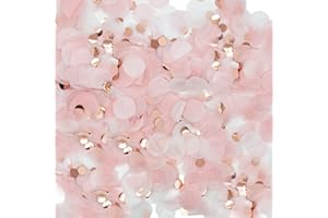 ACANTHA Round Tissue Confetti Glitter,Rose Gold Pink White Paper Tissue Confetti Dots for Wedding Birthday Party Decorations,1.76oz