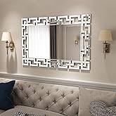 KOHROS Venetian Wall Mirror Decorative 40" x 28" Rectangular Frameless Beveled Edge Mirror for Entryway Bathroom Living Room 