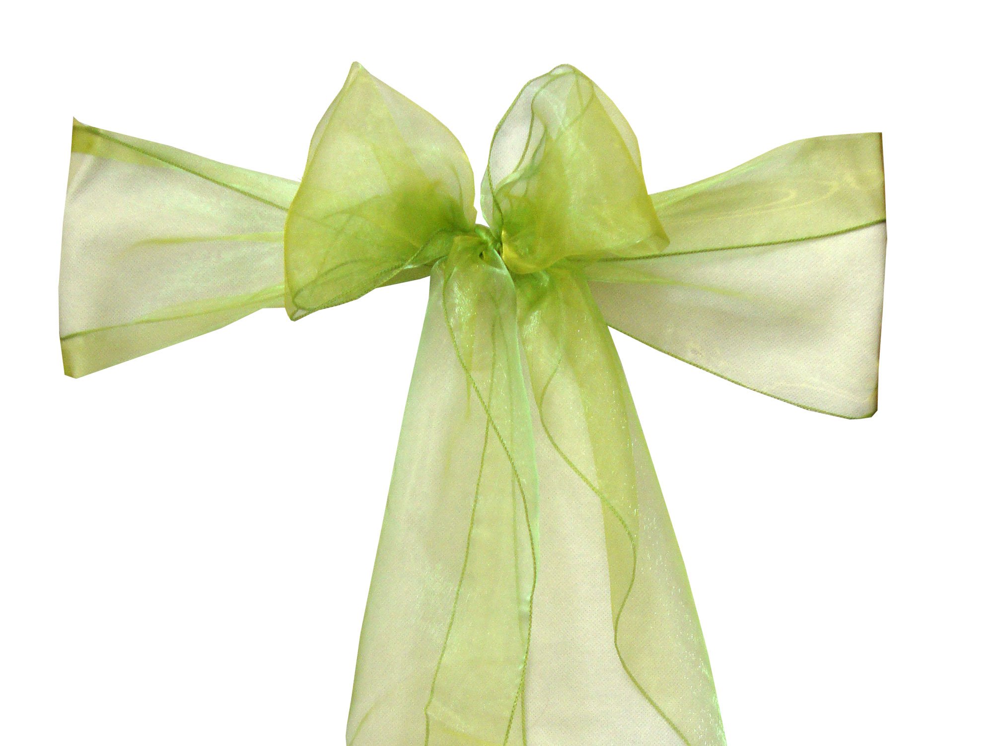 Organza Chair Sashes Wider Fuller Cover Party Decoration (SAGE Green, 10Pcs) — image 1