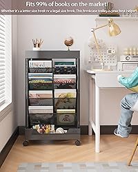 UMDONX Rolling Book Cart Double-Sided Large