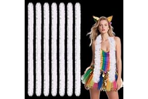THARAHT 7 pcs Feather Boas 5ft Artificial Fluffy Boas for Costume Halloween Wedding Christmas Party Decoration boa