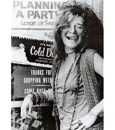 Amazon.com: Janis Joplin Poster Sepia 11 x 14 Beads Joplin