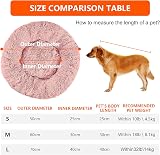 OKPOW Donut Dog Bed 60cm Calming Calming Anti Anxiety Non Slip Bottom view 3