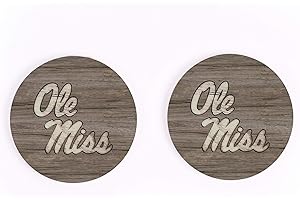 P. GRAHAM DUNN University of Mississippi NCAA Team Logo 2.75 x 2.75 Absorbent Ceramic Car Coasters Pack of 2