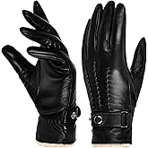 Aegend Winter Gloves Women Warm Leather Gloves, Full Hand Touchscreen Winter Gloves for Driving&Outdoor