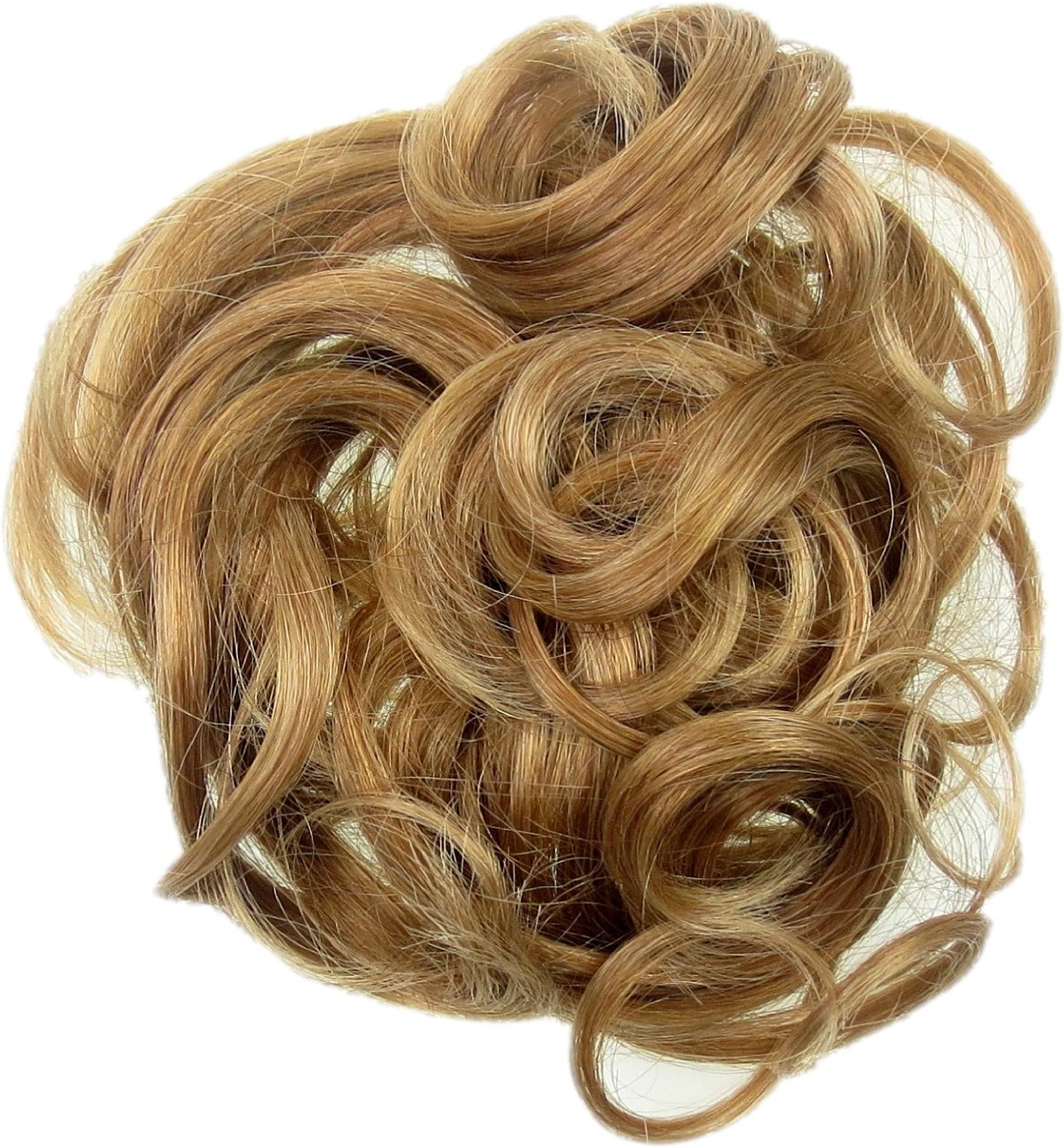 SCRUNCHIE HAIR EXTENSION CURLY UP DO (17 Strawberry Honey Blonde Mix)