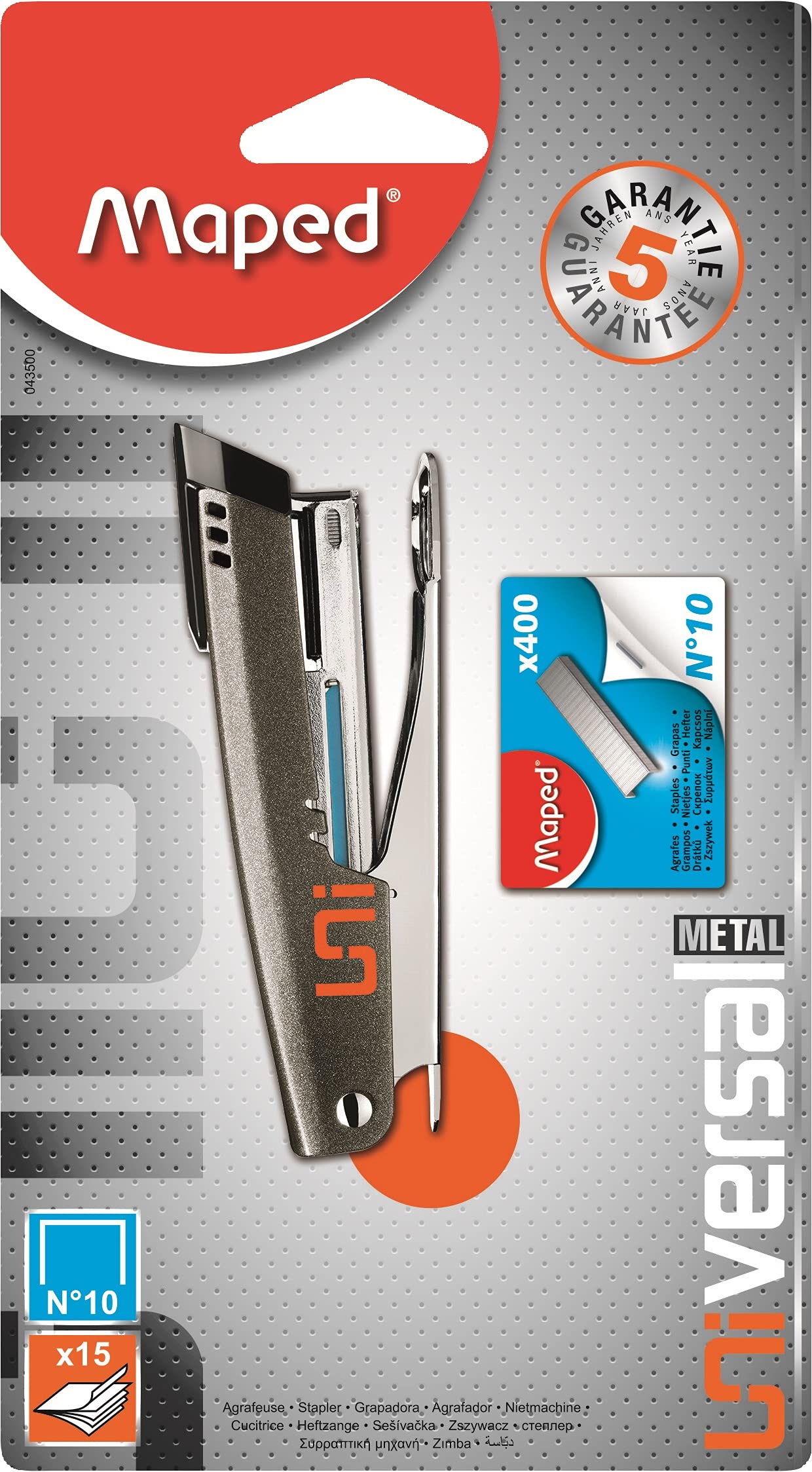 Maped Universal Pocket Stapler with 400 Staples (12 sheets)