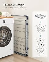 Songmics Foldable Clothes Airer 32 Rods 20 kg 46x70.5x155 cm Grey LLR720G01 view 4