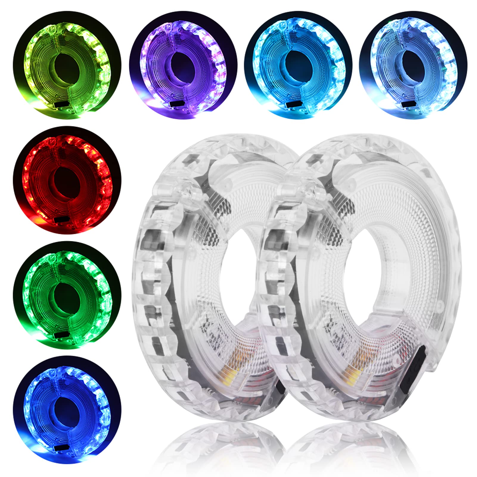 Photo 1 of 2 Pack USB Rechargeable LED Bike Wheel Lights - 7 Colors, 15 Modes, Waterproof & Motion Sensor for Night Riding - Perfect for Cyclists