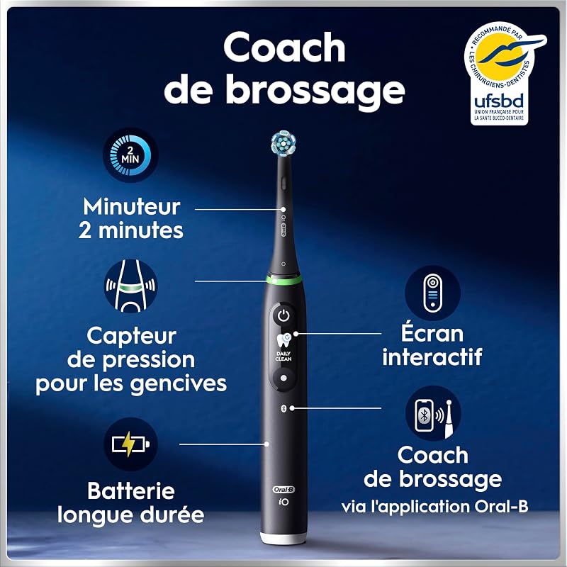 Brosses à Dents Electriques iO 6 Duo, 3 Brossettes, Noire et Rose