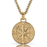 Forge & Foundry Men's Religious Pendant with 21" Extendable Necklace Chain - Compass | Saint Michael | Saint Christopher Pendant