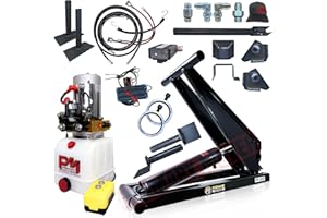 PRIMARY MOVER 10 Ton (PF-520-PK) Hydraulic Dump Trailer Scissor Hoist, Dump Bed Kit (20,000 lb) Lift Truck Bed Kit with 12V Hydraulic Pump, 3-Watt Solar Charger, 8 Amp AC Charger, Suitable for Trailer Trucks