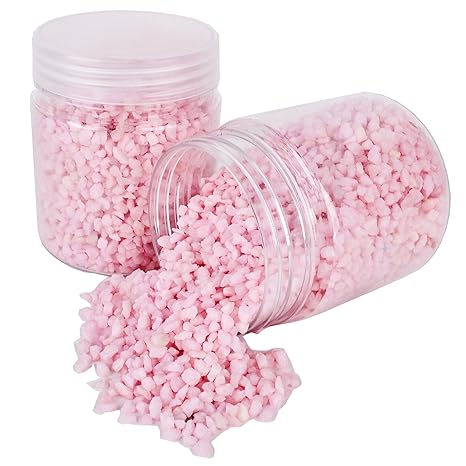 Steine Deko Granulat fein 300g weiss Streudeko Rocks Nuggets (Rosa)