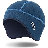 MELASA Winter Helmet Liner Skull Cap, Fleece Lined Warm Cycling Cap with Glasses Holes, Thermal Hat Beanie for Men Women