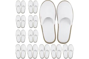 BERGMAN KELLY - Spa Slippers - Disposable Indoor House Slippers - Closed Toe House Shoes for Men & Women - Value Pack Hotel Indoor Shoes for Guests - Washable & Reusable for Travel & Wedding