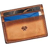 Men’s Slim Leather Wallet – Minimalist Front Pocket Wallet for Men, Full-Grain Leather, Made in USA