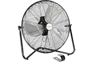 hykolity 20" High Velocity Floor Fan, 3-Speed 4650 CFM Heavy Duty Industrial Metal Shop Fan with Wall-Mounting System, Ideal for Commercial, Garage, Greenhouse and Gym