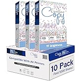 Excellent Copy Paper, 20 lb, Letter Size 8.5” x 11”, 97 Brightness, 5000 Sheets (10 Pack) – 75 GSM Printer Paper for Laser, I