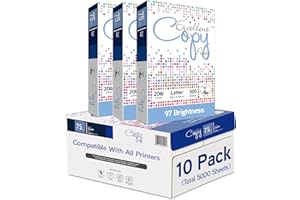Excellent papier de copie, 9,1 kg, format lettre 21,6 x 27,9 cm, luminosité 97, 5000 feuilles (lot de 10) - Papier d'impressi