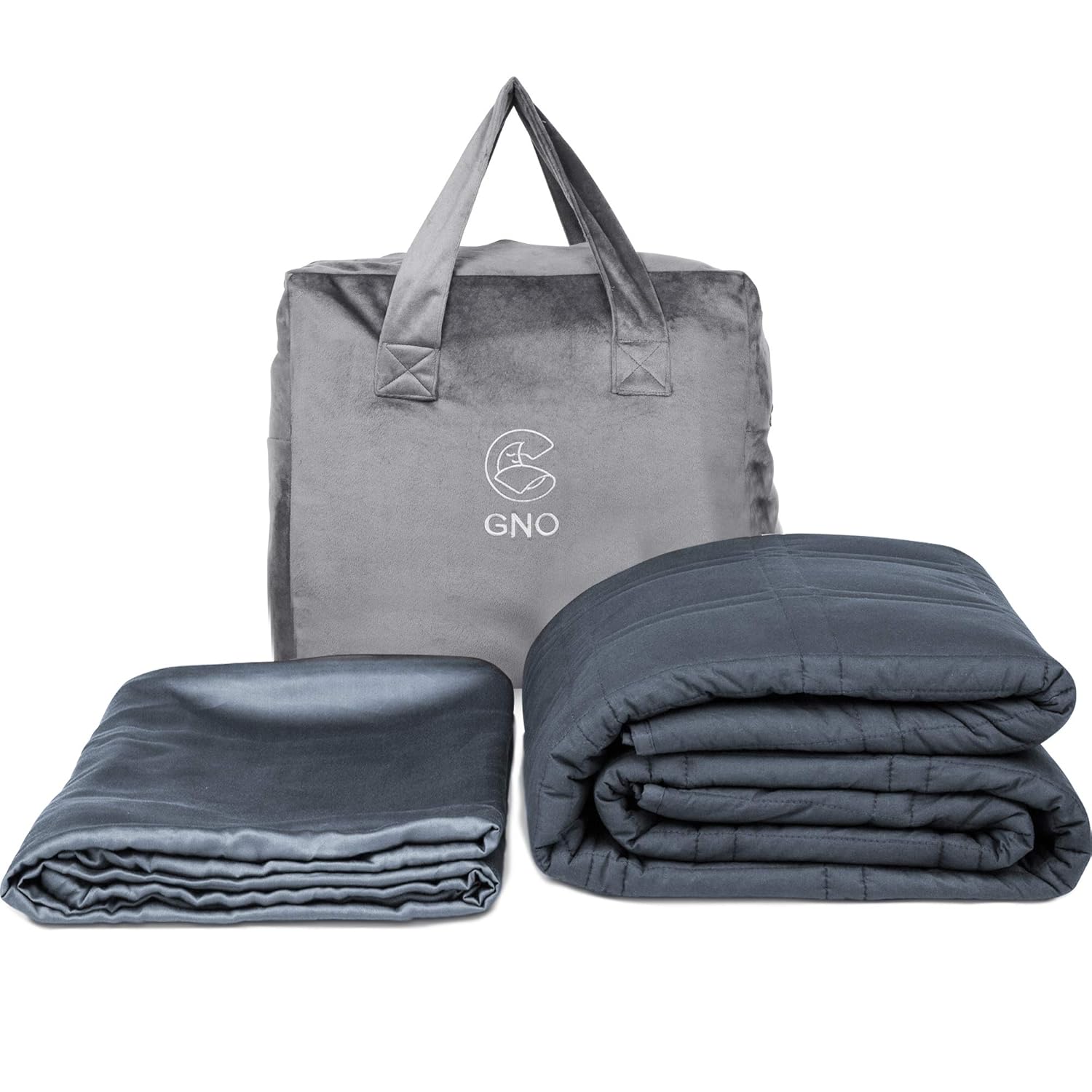 GnO Weighted Blanket For Adults With Cool Bamboo Washable Cover & Carry