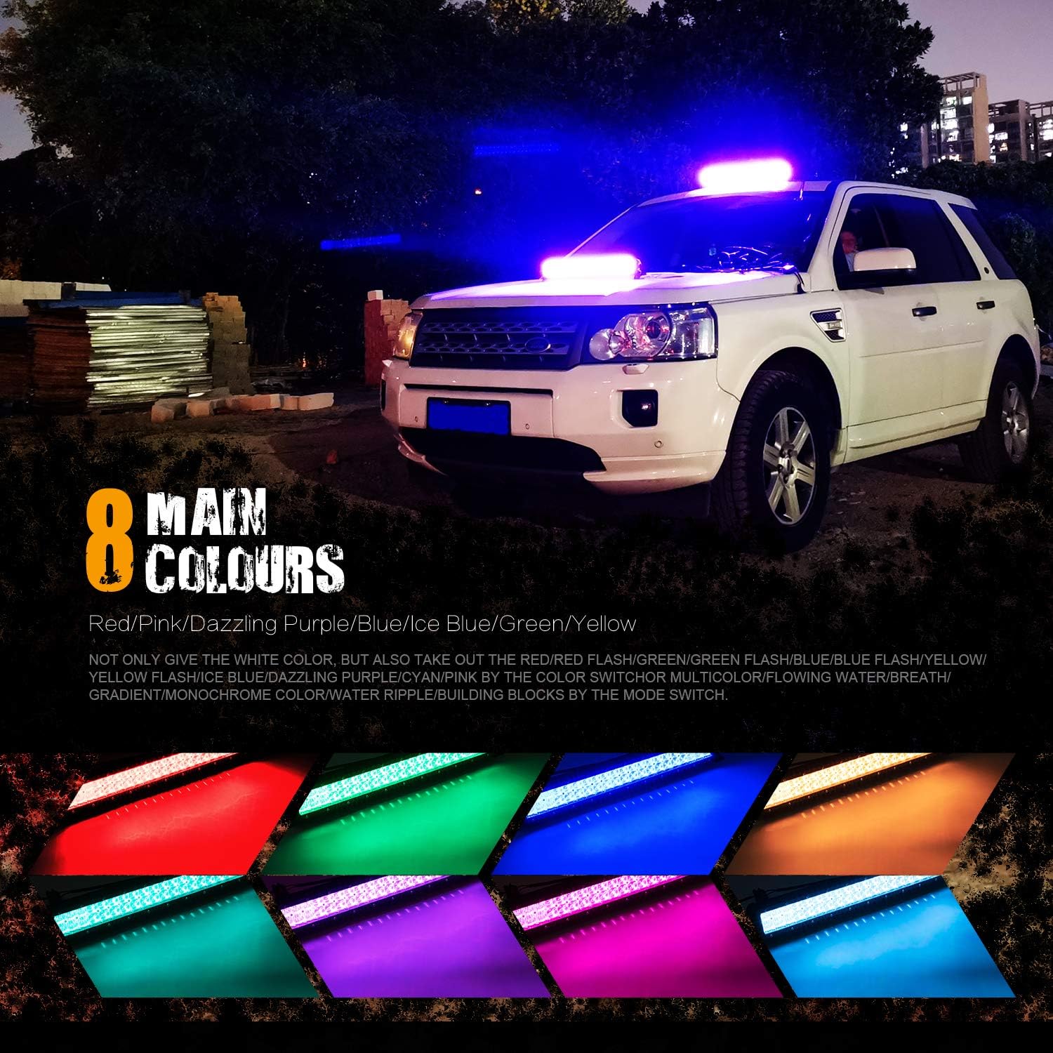 WEISIJI LED Light Bar 20inch 252W Straight 6000K Spot Flood Beam RGB LED Work Light Bar Compatible with LED Driving Light for Offroad Truck ATV SUV 4WD Pickup Boat Remote Control: Automotive