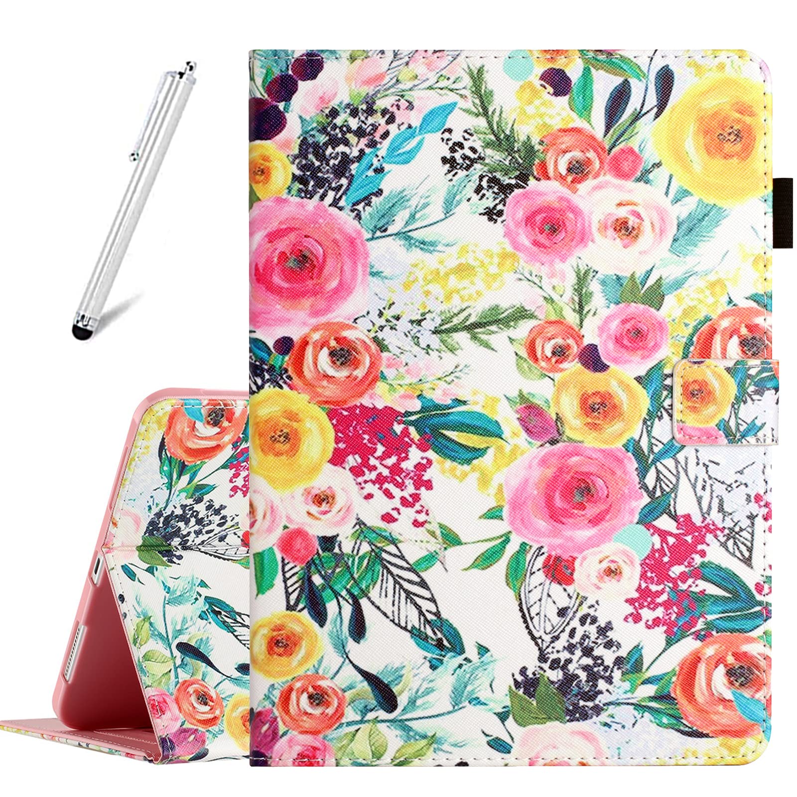 Fancity for iPad (A16) 11th Generation 11 Inch 2025, iPad 10th Generation 10.9 inch 2022, PU Leather Case with Kickstand Pencil Holder, Magnectic Cover with Smart Auto Wake/Sleep, Rose