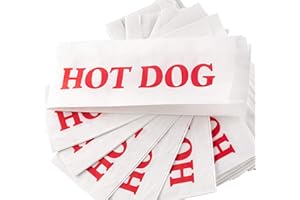 Eco-Friendly Classic Design Hot Dog Wrapper Sleeves 500 Pack by Avant Grub. Turn a Party into a Carnival with Paper HotDog Ba