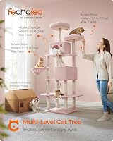 Feandrea Cat Tree 206 cm Tall with 13 Scratching Posts PCT190P01V1 Pink view 3