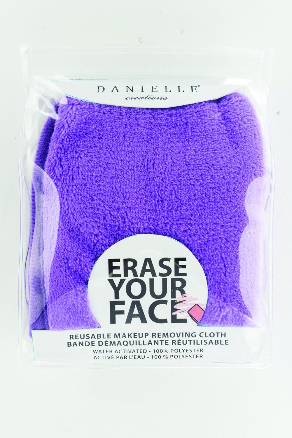 Danielle Creations Erase Your Face Makeup Removing Cloth, Purple