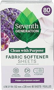 Seventh Generation, Fabric Softener Sheets Lavender, 80 Count