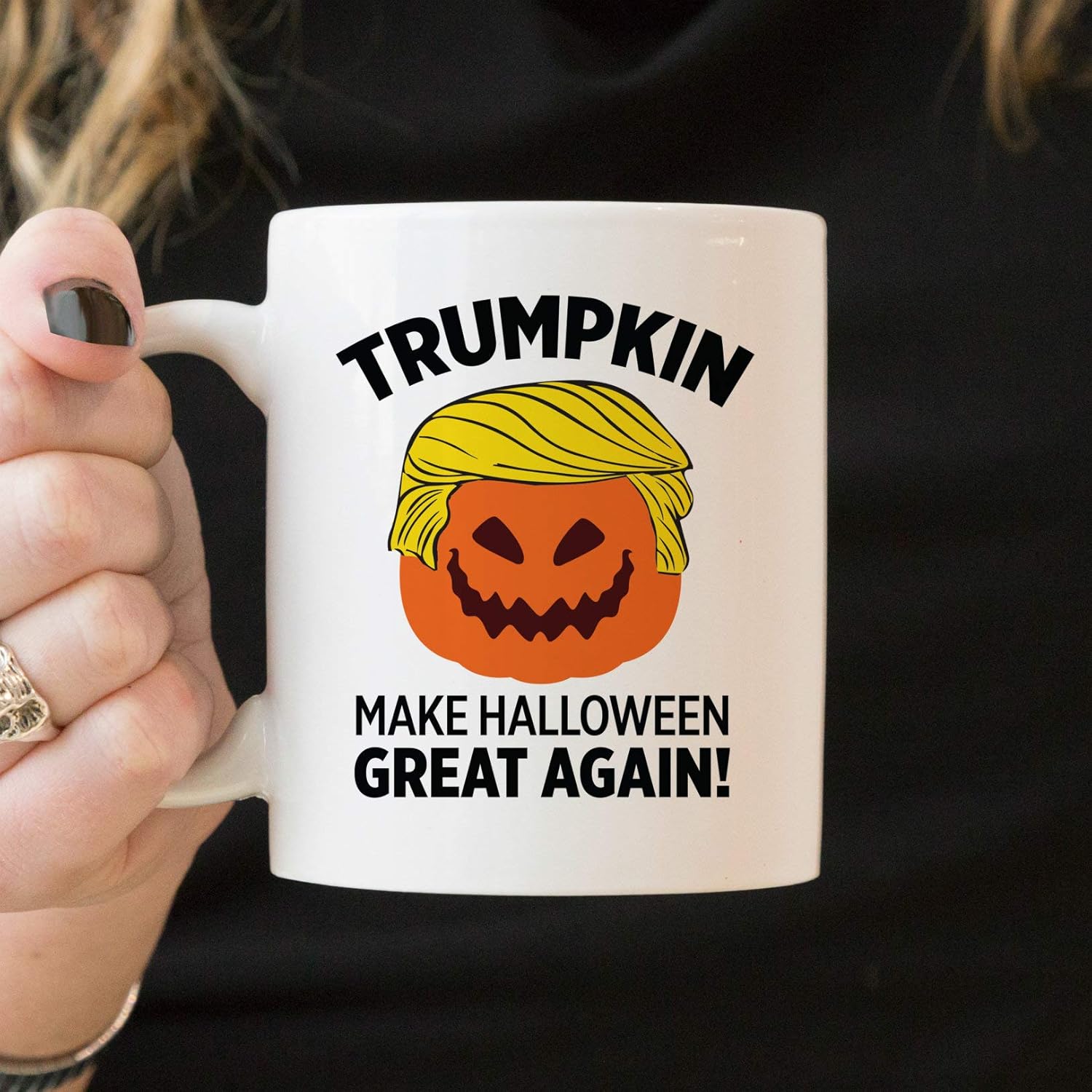 Amazon Com Trumpkin Mug Trump Halloween Gift Trumpkin Make Halloween Great Again Coffee Mug Funny Halloween Gift Ideas Kitchen Dining