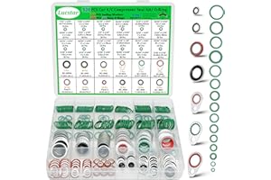 Lucstar A/C O Ring Kit, 400PCS O Ring Assortment Kit, 120PCS AC Seal Kit, AC Valve Core Kit, A/C Sealing Washers,Automotive Replacement Seal Gasket,AC Gasket Kit