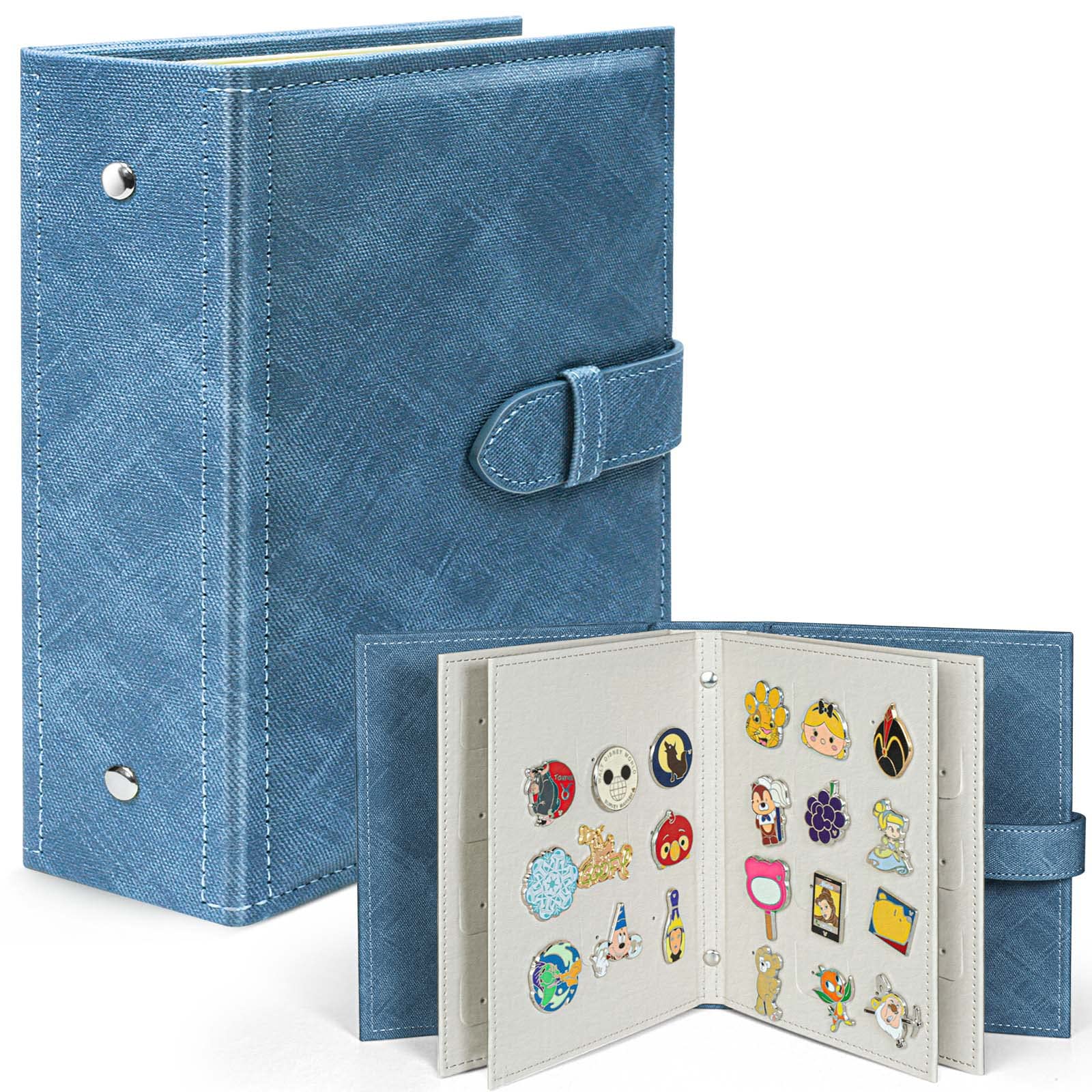 Photo 1 of tutata Disney Pin Display Book, Blue, 42 Pin Capacity, PU Leather