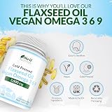 Nu U Nutrition Flaxseed Oil 2000mg 180 Softgels Vegan Omegas 3 6 9 view 8