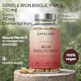 AAVALABS Gentle Iron Supplements 42mg Bisglycinate 120 Capsules view 2