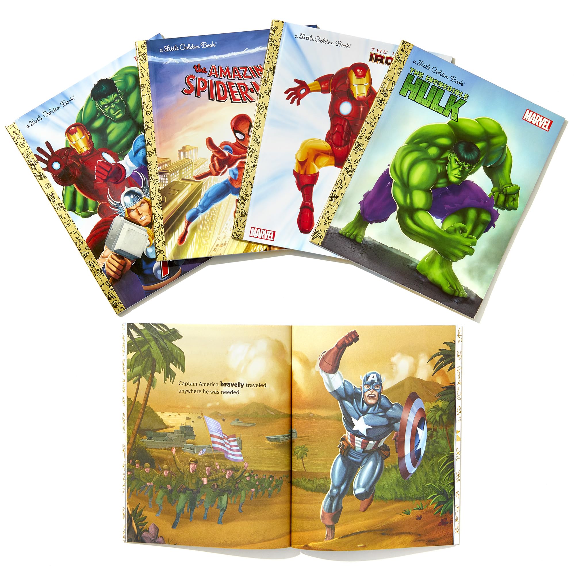 Marvel Super Heroes Little Golden Book Library: 5-Book Boxed Set: Spider-Man, Hulk, Iron Man, Captain America, The Avengers Marvel Super Heroes Little Golden Book Library: 5-Book Boxed Set: Spider-Man, Hulk, Iron Man, Captain America, The Avengers Hardcover