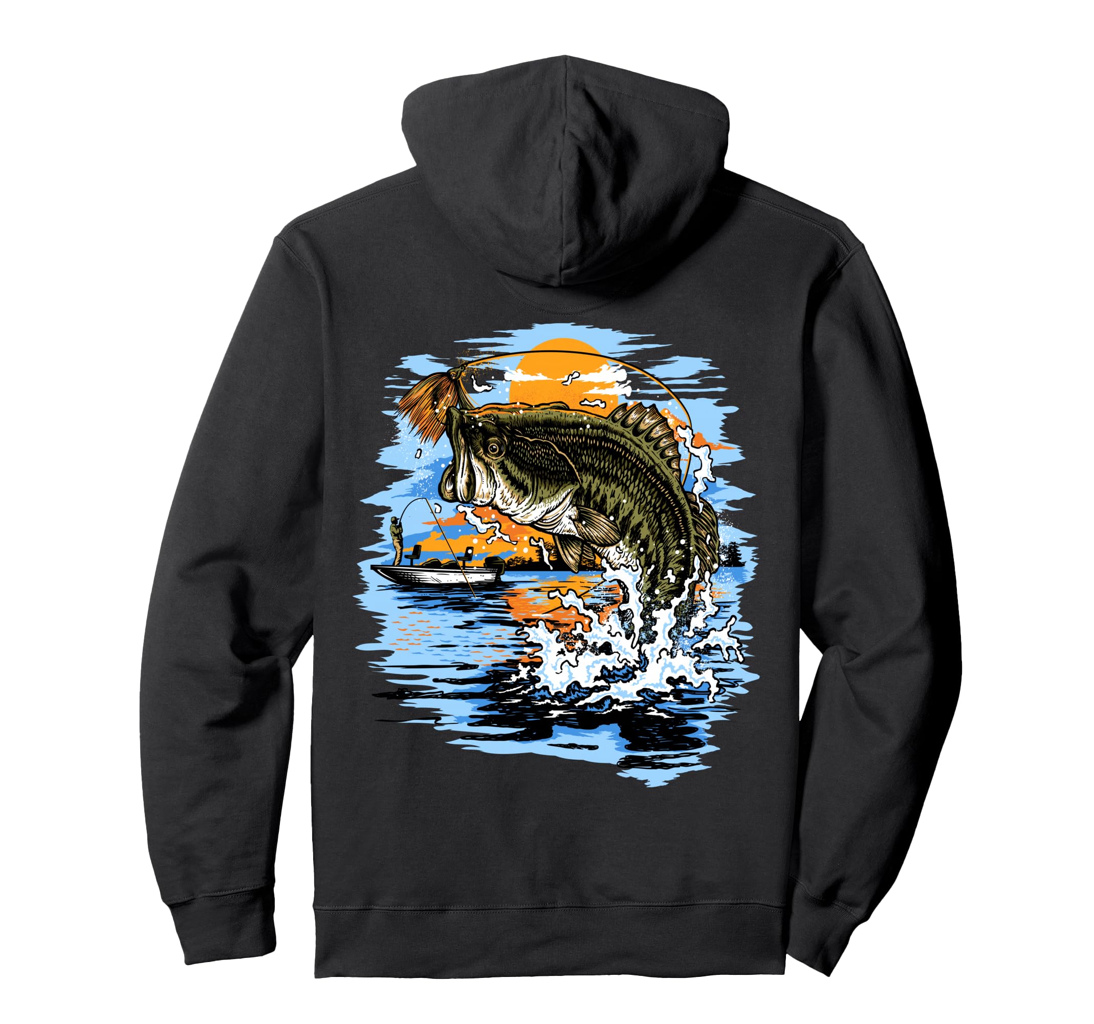Large Mouth Bass Fishing Pullover Hoodie