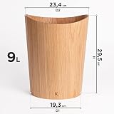 Kazai Real Wood Waste Paper Bin Börje 9L Oak Office Kids Bedroom view 5
