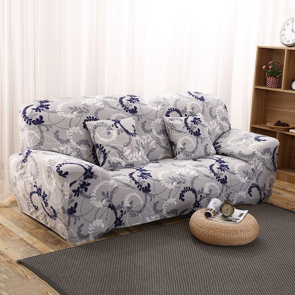Yunhigh 3 Seater Sofa Slipcover Couch Stretch Cover Furniture Protector Patterned