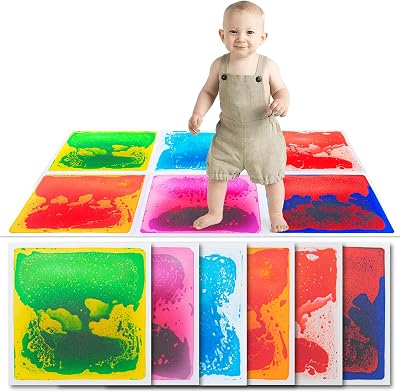 Art3d Colorful Liquid Sensory Floor Tiles 11.8 x 11.8 6 pcs