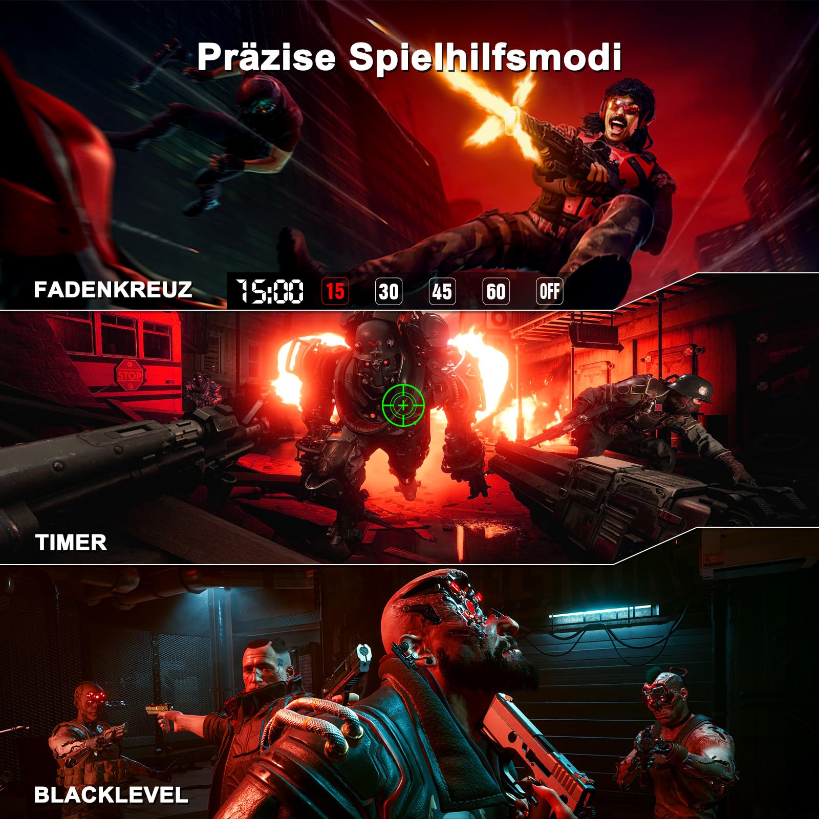Minifire Gaming Monitor 27 Zoll - WQHD(2560×1440p),200 Hz, 1ms(OD) | HDR, Adaptive Sync-Technologie, Motion Blur Reduction Technologie | Schnelles IPS-Panel (MFG27F4Q-200) 8