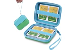 tombert Carrying case for PTCG Trading Cards, Hard-Shell Storage Box fits Magic MTG Cards and PTCG, Holds 300+ Cards (Blue &Green)