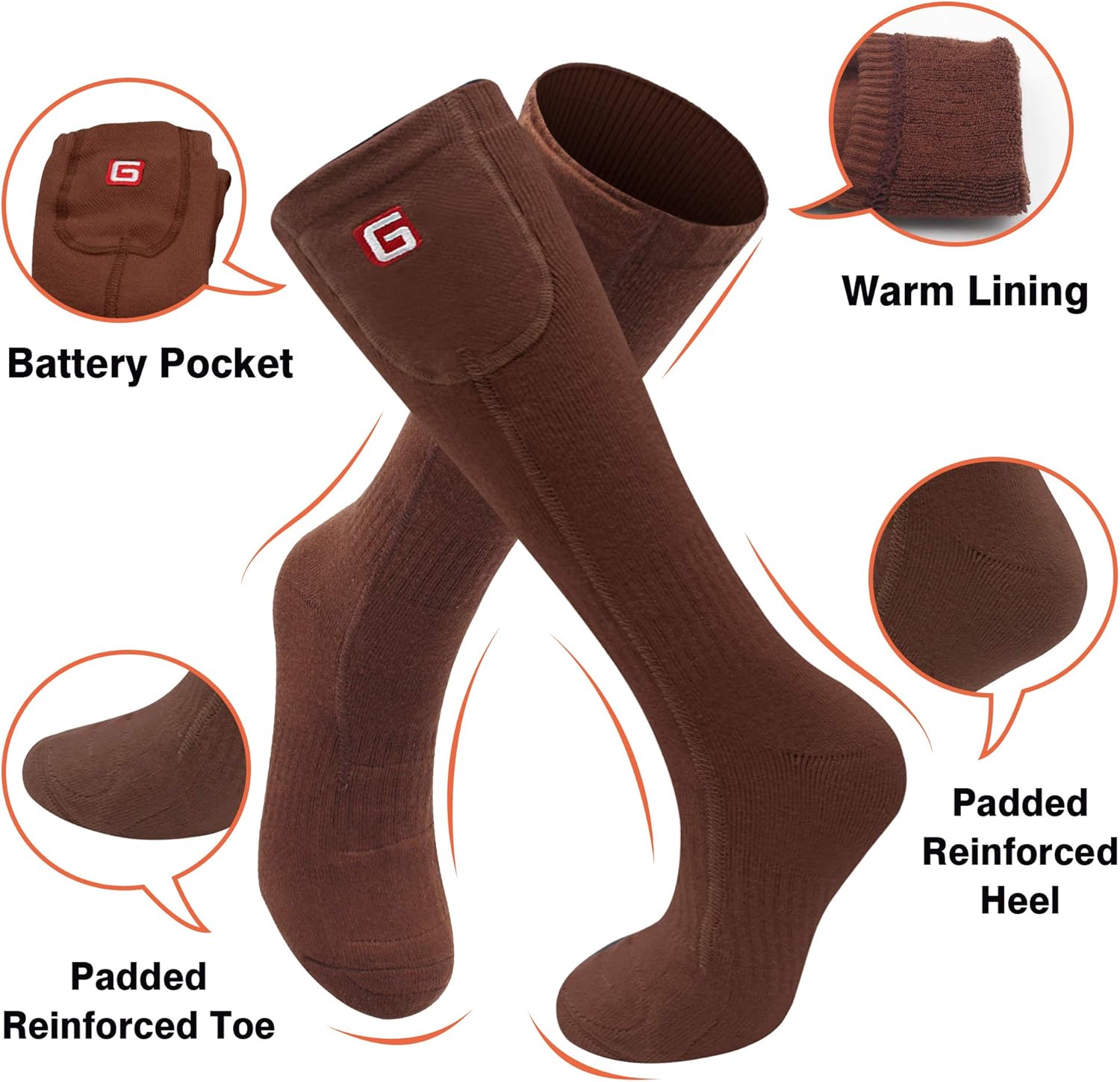 QILOVE Socks for Gift Heated Socks for Chronically Cold Feet Electric Foot Warmer Hunting Motorcycle Cold Weather Socks Camping Hiking Cycling Heated Sox: Clothing